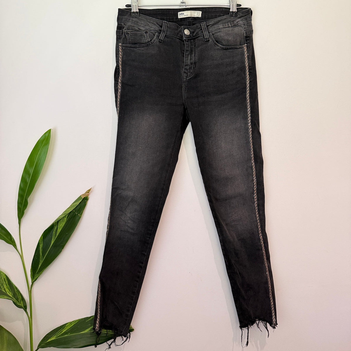 Zara Embellished Skinny Jeans Size 38