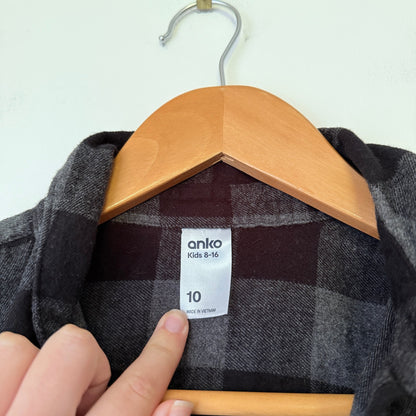 Anko Plaid Flannel Shirt Size Kids 8-16 | 10