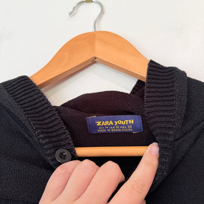 Zara Youth Hooded Henley Top Size M