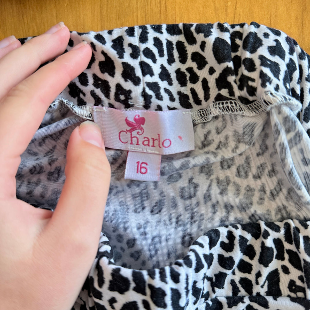 Charlo Black & White Leopard Print Drop Crotch Harem Pants Size 16