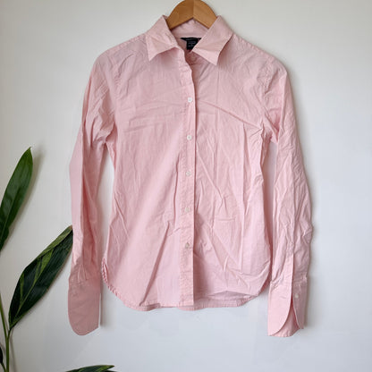 Moda International Pink Cotton Long Sleeve Shirt Size S