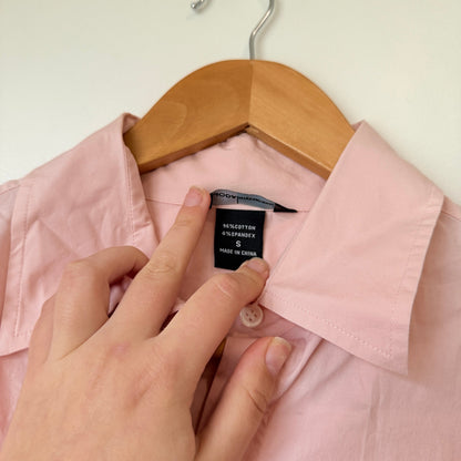 Moda International Pink Cotton Long Sleeve Shirt Size S
