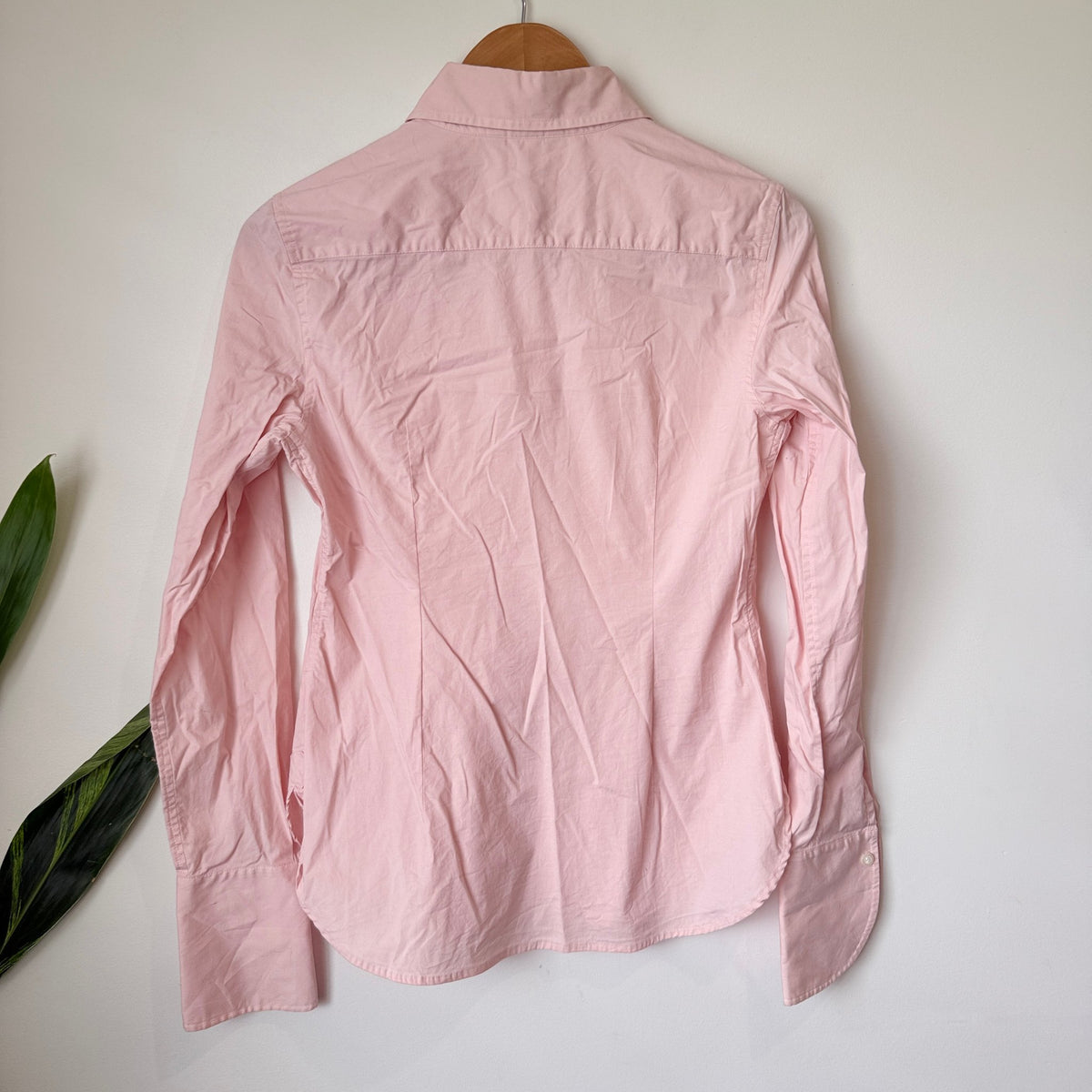 Moda International Pink Cotton Long Sleeve Shirt Size S