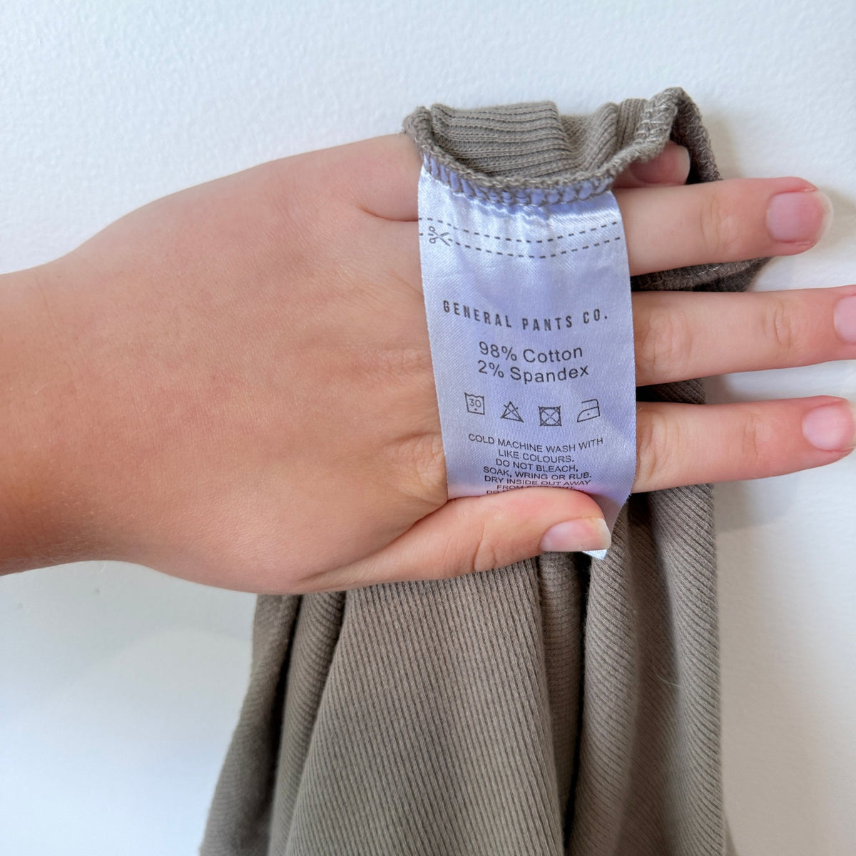 General Pants Co. Taupe Ribbed Button Front Long Sleeve Bodysuit Size M