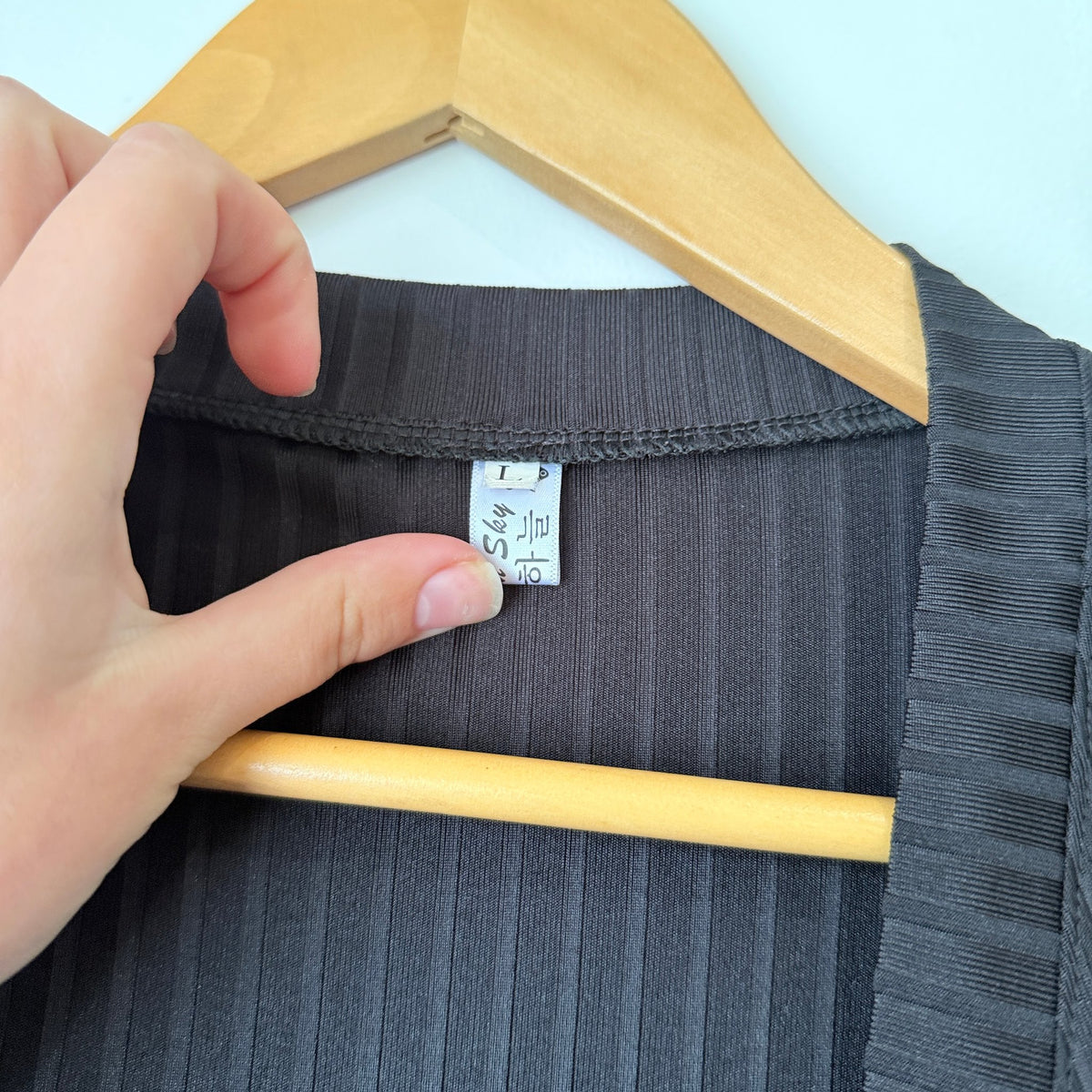 Black Ribbed Knit Cropped Cardigan | U/Arm to U/Arm 43cm