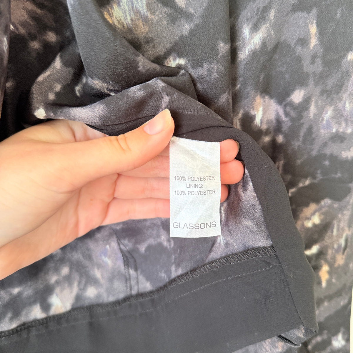 Glassons Black & Grey Print Drape Front Jacket Size 8
