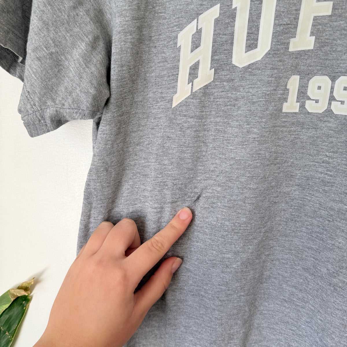 Huffer Grey Marle Logo Print T-Shirt Size 10