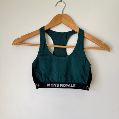 Mons Royale Green Racerback Sports Bra - 36cm u/arm