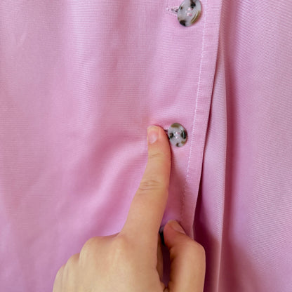 Vintage P.G. Howard Pink Button Front Long Sleeve Tunic - 49cm u/arm