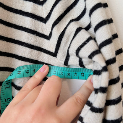 Cream & Black Stripe Collared Knit Jumper- 50cm u/arm