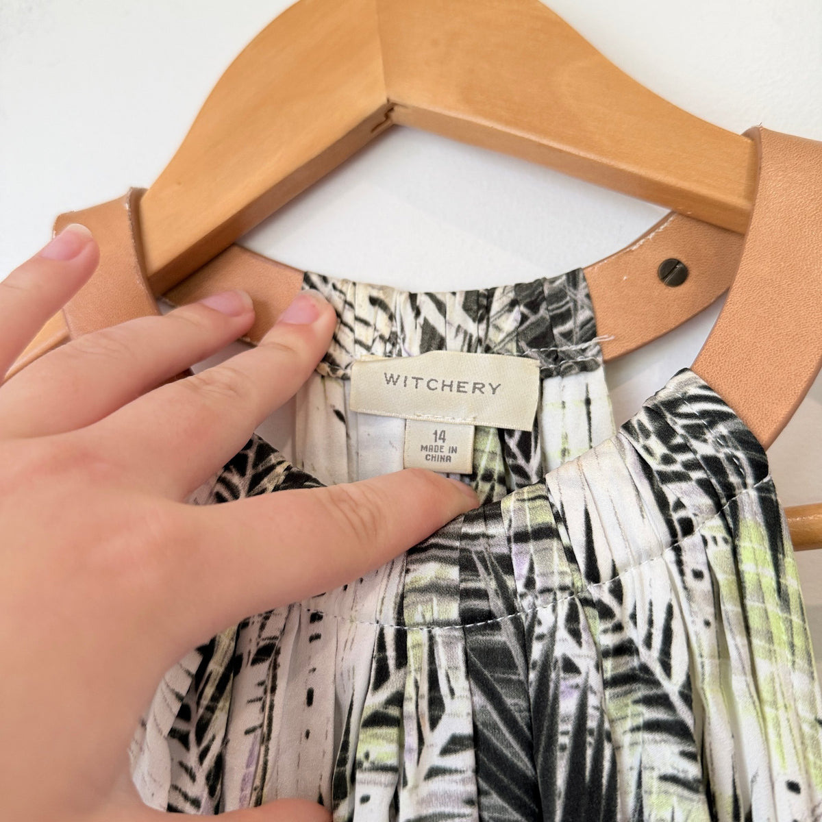 Witchery Palm Print Halter Maxi Dress Size 14