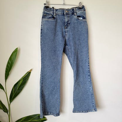 Kids Mid Blue Flare Jeans Adjustable Waist Size 150 | Waist 64cm