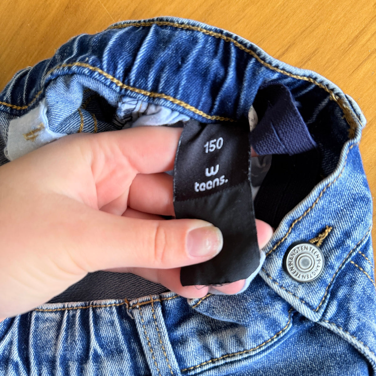 Kids Mid Blue Flare Jeans Adjustable Waist Size 150 | Waist 64cm
