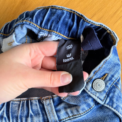 Kids Mid Blue Flare Jeans Adjustable Waist Size 150 | Waist 64cm