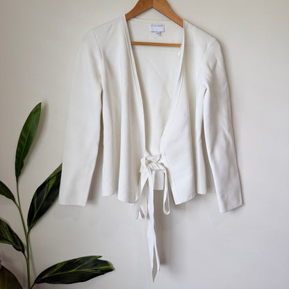 Witchery White Knit Tie Front Wrap Cardigan Size S