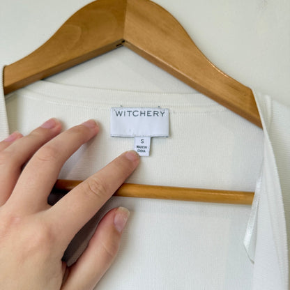 Witchery White Knit Tie Front Wrap Cardigan Size S