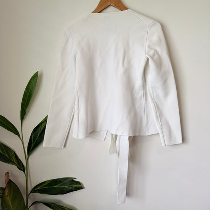 Witchery White Knit Tie Front Wrap Cardigan Size S