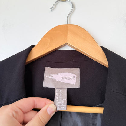 Forever 21 Contemporary Black Open Front Blazer Size XS