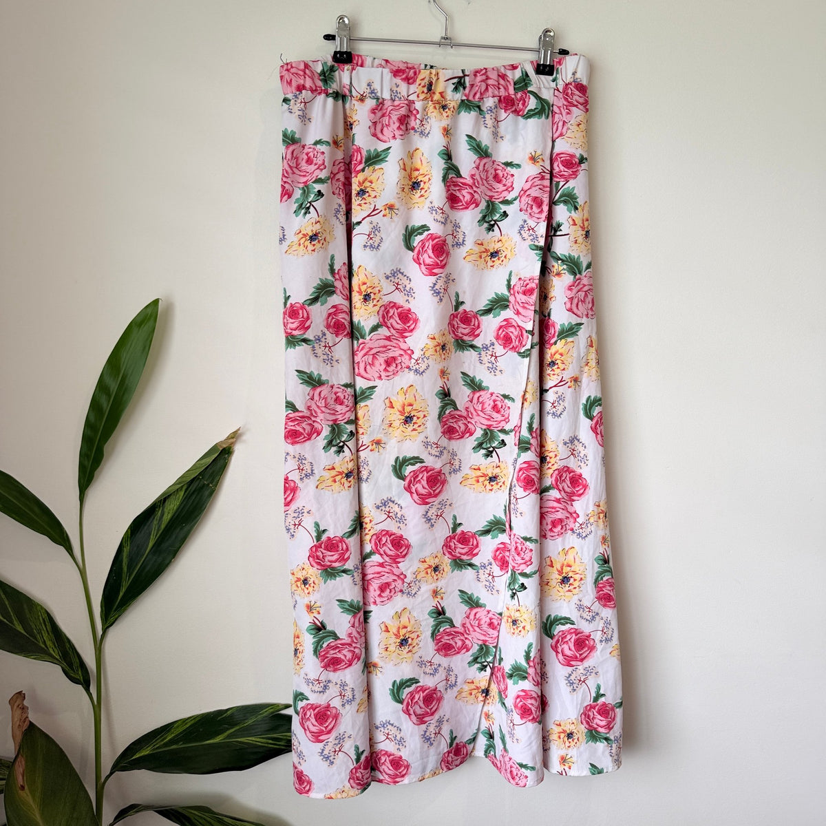SHEIN Curve Pink Floral Wrap Maxi Skirt Size 3XL
