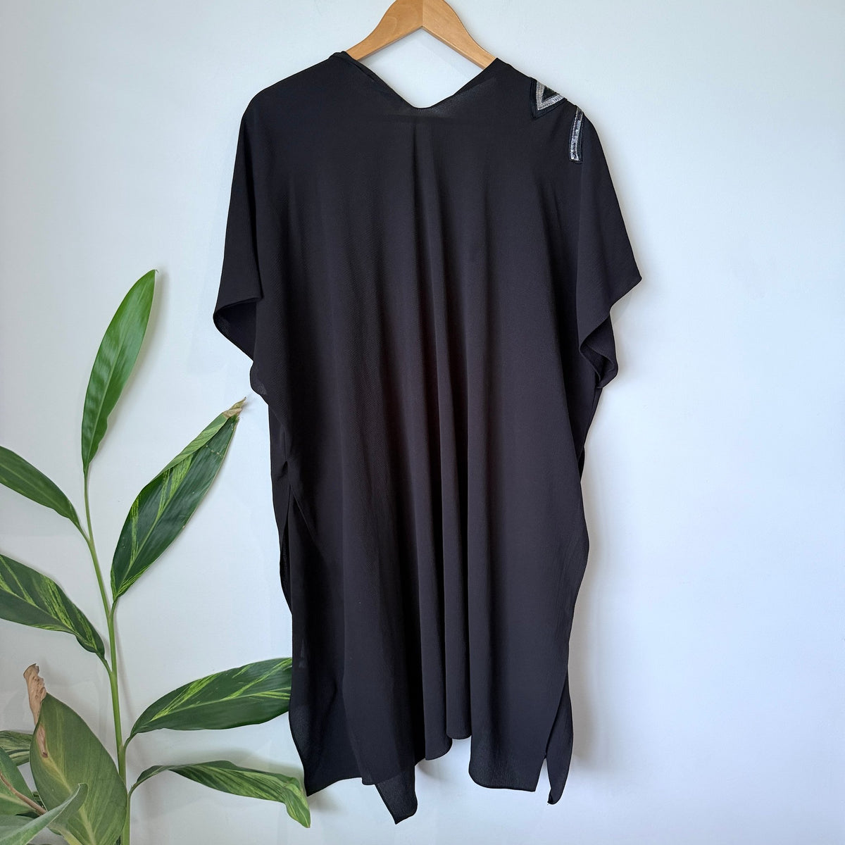 Taking Shape Black Sequin Flower Kimono Cover Up - One Size