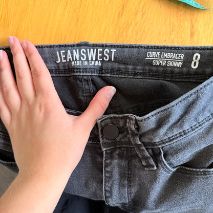 Jeanswest Washed Black Curve Embracer Super Skinny Jeans Size 8