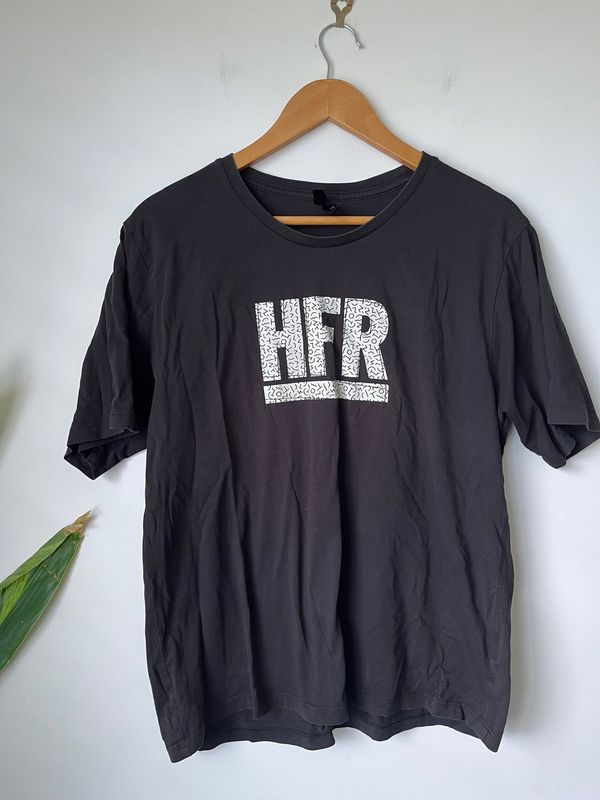 Huffer Black HFR Logo Boxy Tee Size 14