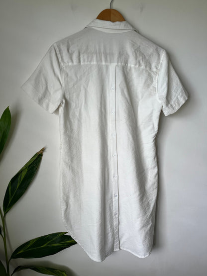 HH Collection White Short Sleeve Longline Utility Shirt - 46cm u/arm
