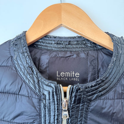 Lemite Black Label Navy Quilted Down Longline Puffer Coat (Damaged)