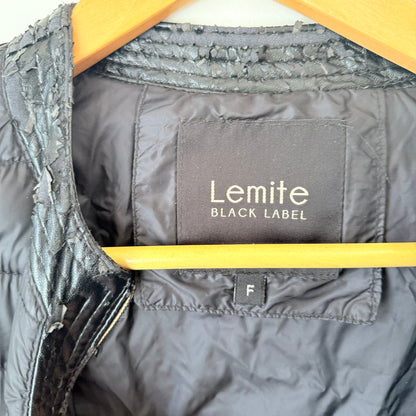 Lemite Black Label Navy Quilted Down Longline Puffer Coat (Damaged)