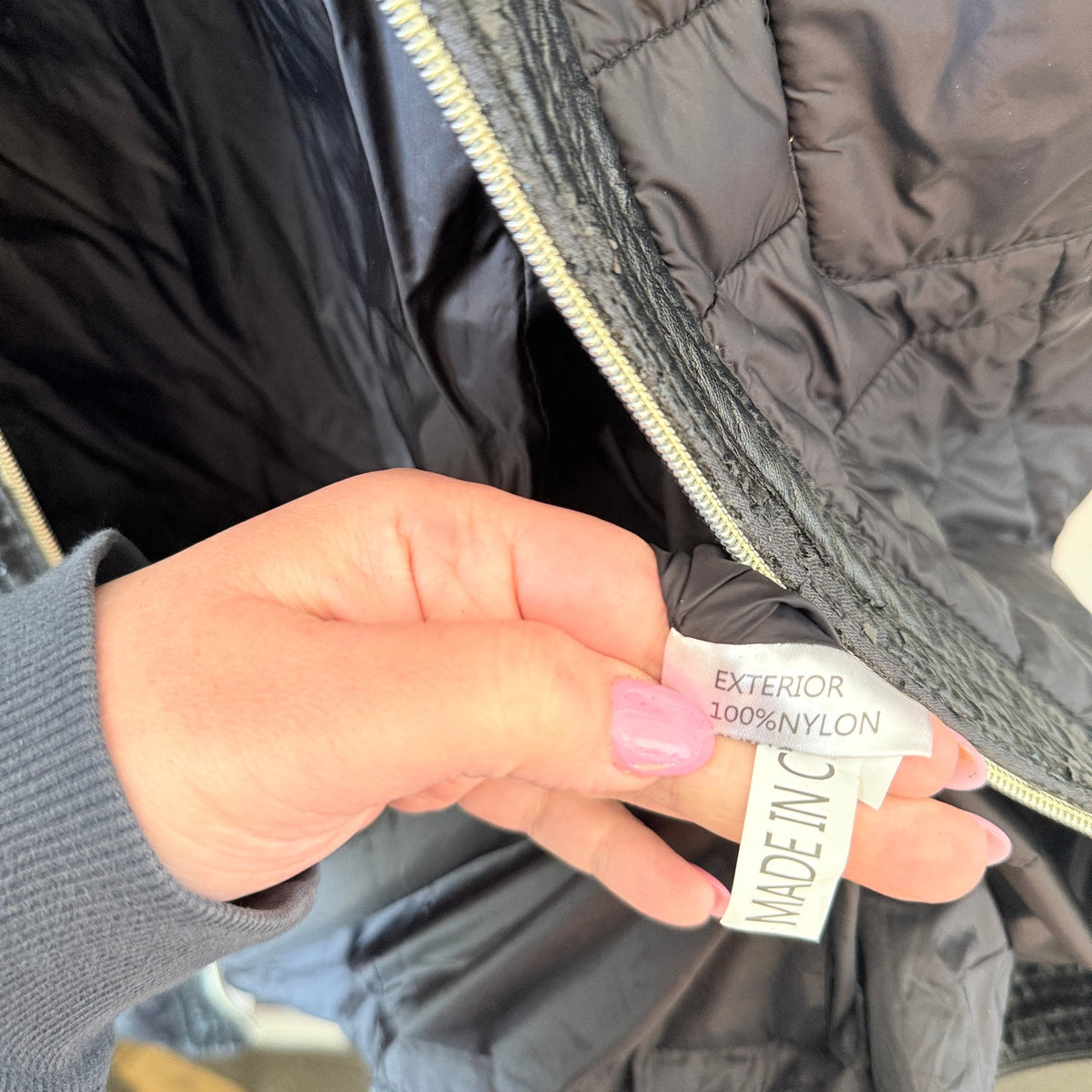 Lemite Black Label Navy Quilted Down Longline Puffer Coat (Damaged)