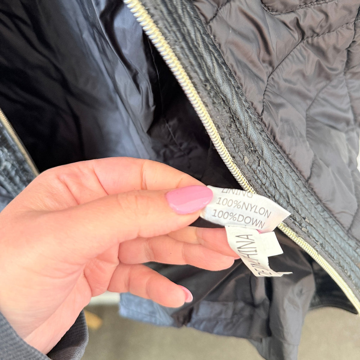 Lemite Black Label Navy Quilted Down Longline Puffer Coat (Damaged)