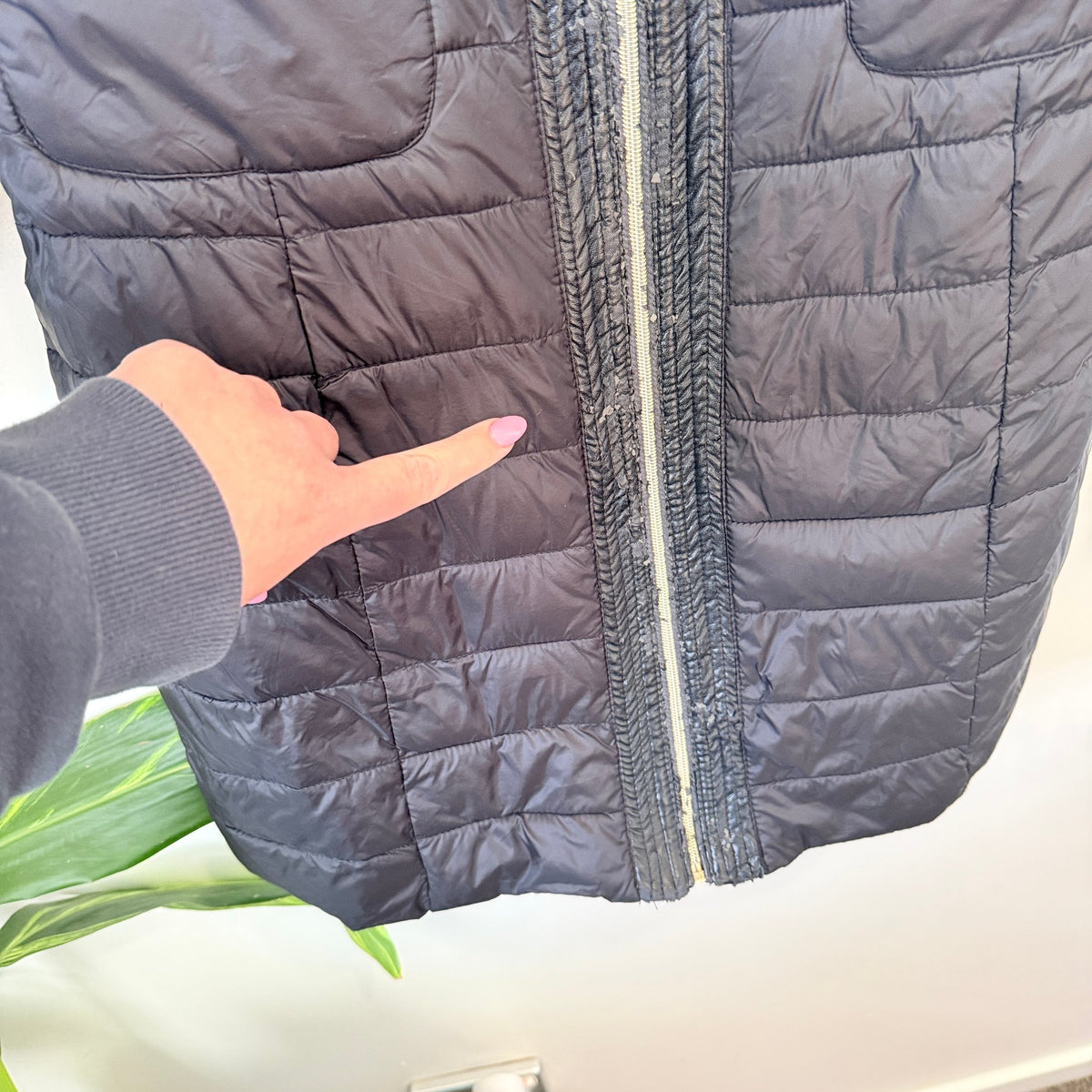 Lemite Black Label Navy Quilted Down Longline Puffer Coat (Damaged)