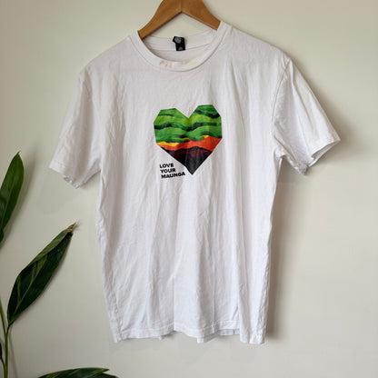 AS Colour White Love Your Maunga Graphic Tee Size M (marked)