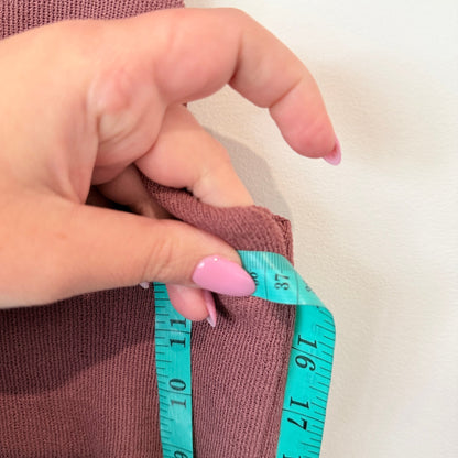 Dusty Rose Ribbed Knit Button Front Crop Tank - 37cm u/arm
