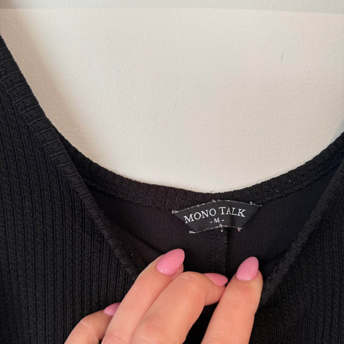 Mono Talk Black Ribbed Tank Midi Dress Size M