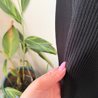 Mono Talk Black Ribbed Tank Midi Dress Size M