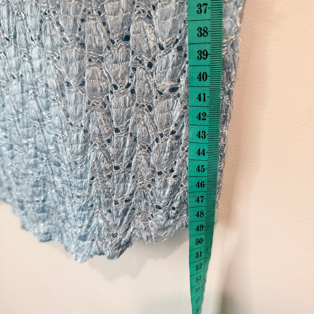 Light Blue Open Knit Sleeveless Top - 52cm u/arm