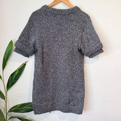 Witchery Charcoal Marl Alpaca Blend Short Sleeve Longline Cardigan Size S