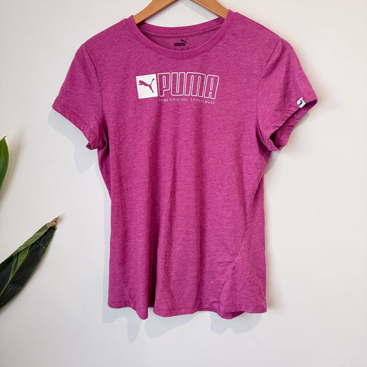Puma Magenta Heather Logo Tee Size M