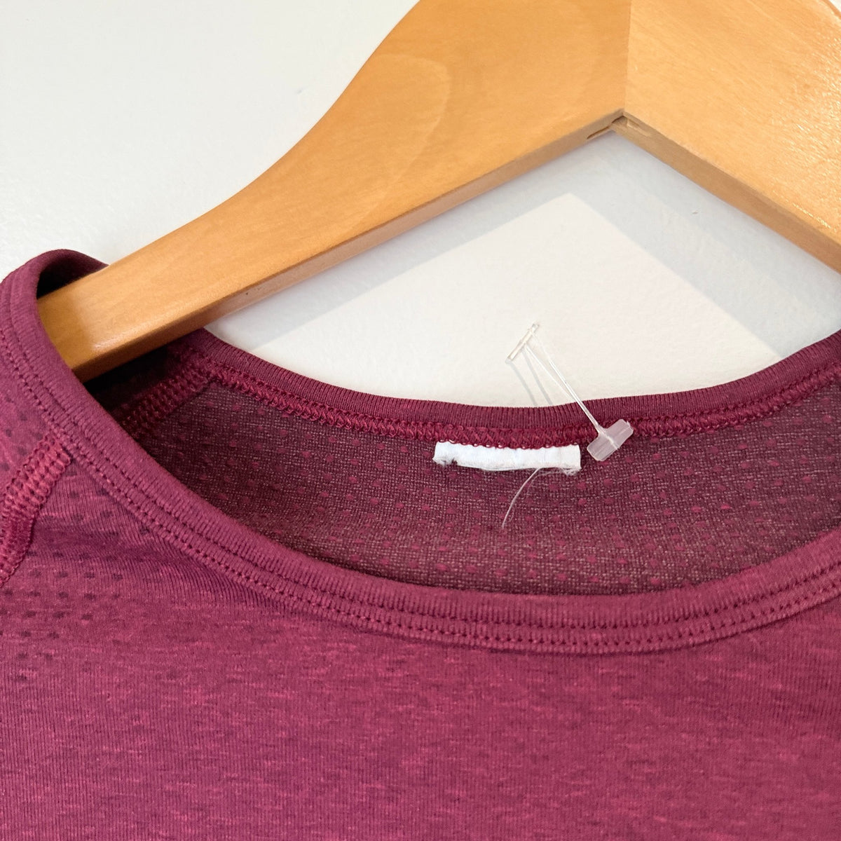 Gymshark Burgundy Seamless Long Sleeve Crop Top - 39cm u/arm
