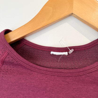Gymshark Burgundy Seamless Long Sleeve Crop Top - 39cm u/arm