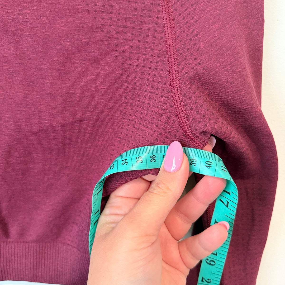 Gymshark Burgundy Seamless Long Sleeve Crop Top - 39cm u/arm