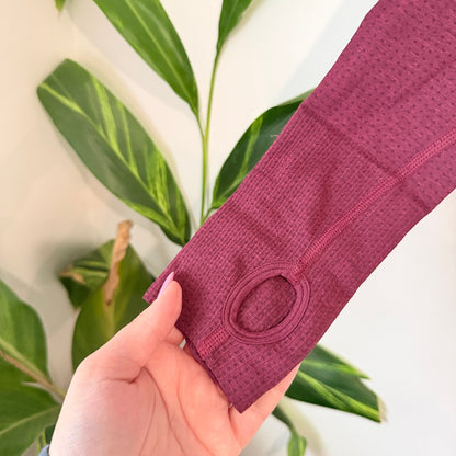 Gymshark Burgundy Seamless Long Sleeve Crop Top - 39cm u/arm