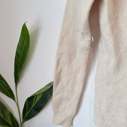 Uniqlo Cream Wool Alpaca Blend V-Neck Cardigan Size M (S fit)