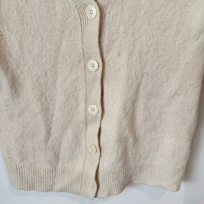 Uniqlo Cream Wool Alpaca Blend V-Neck Cardigan Size M (S fit)