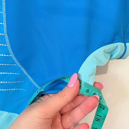 New Balance Blue Colour Block Running Tee - 39cm u/arm
