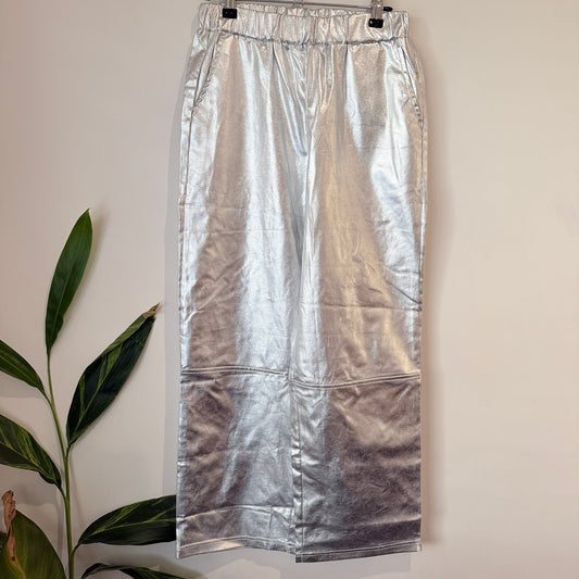 Brand Unknown Metallic Silver Trousers Size Waist 70cm