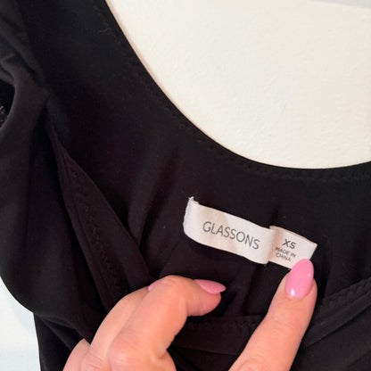 Glassons Black Scoop Neck Bodysuit Size XS
