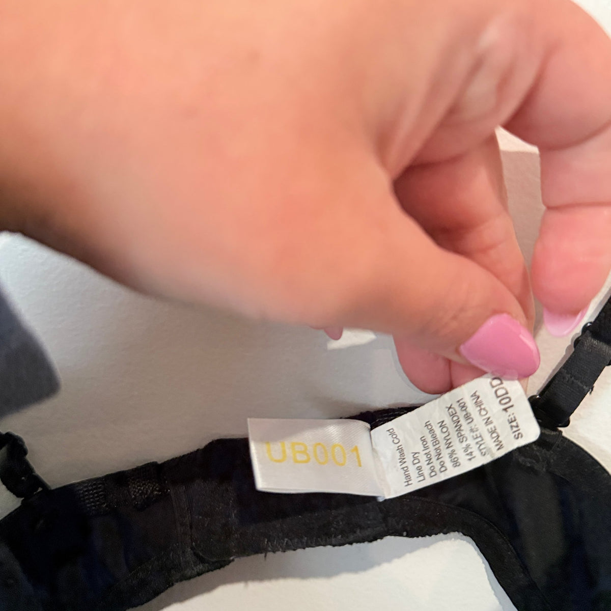 Nude Underwear Black Low Back Plunge Bra Size 10DD (or smaller)