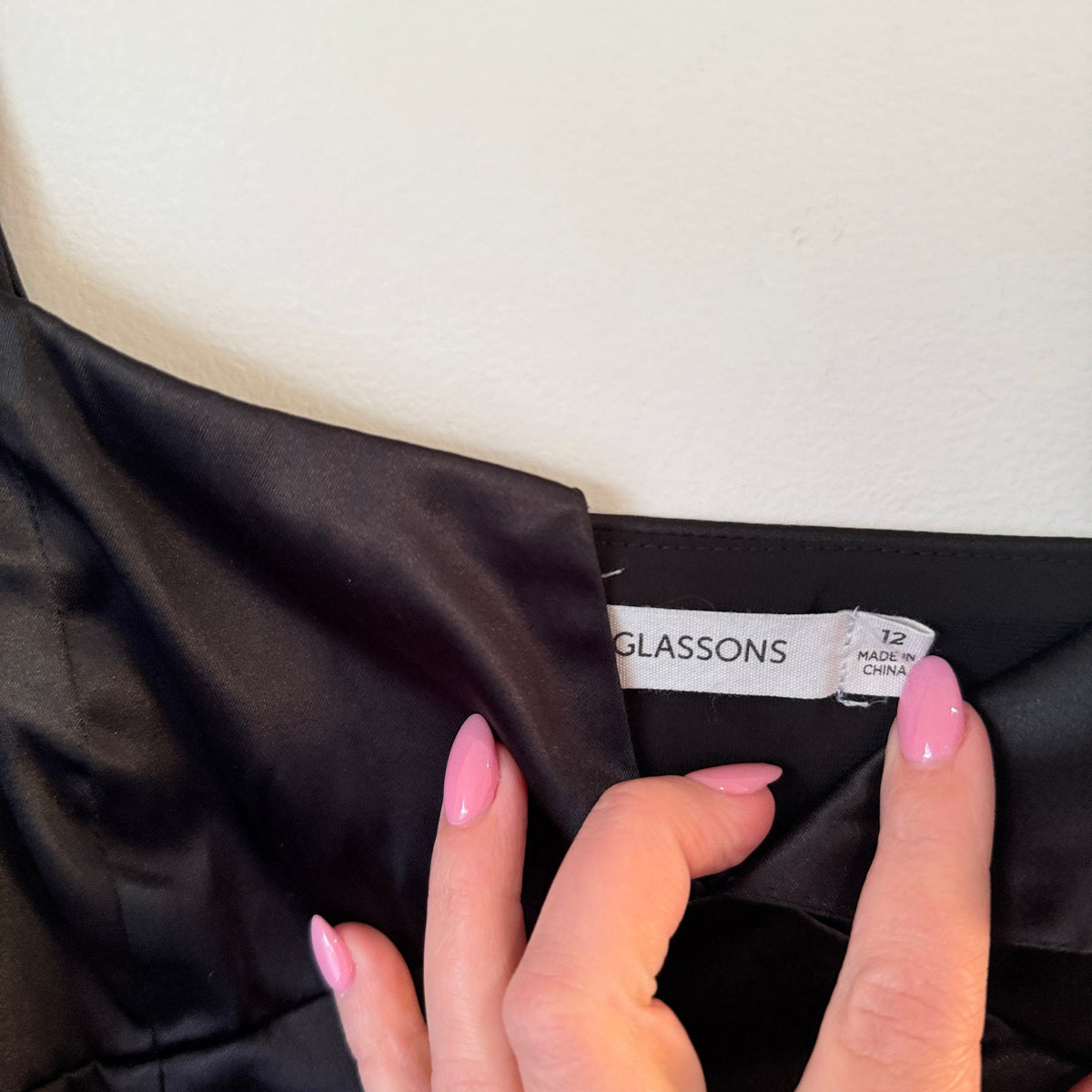 Glassons Black Satin Sweetheart Mini Dress Size 12